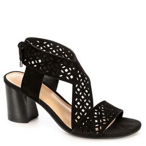 Black strappy leather sandal